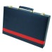 Backgammon 38 cm blauw m.rode bies.