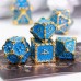 Dobbelstenenset Metaal Blauw Goud