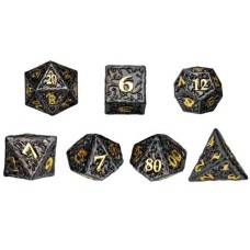 Dobbelstenenset Metaal Zwart/Goud