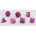 Dobbelstenen Stardust Paars/Wit 7set