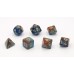 Dobbelstenen Stardust Blauw/Rood 7set