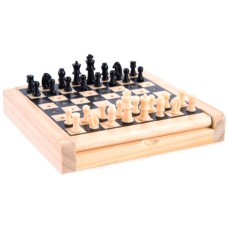 Schaakspel insteek Pocket Chess 12x12 cm.