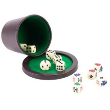 Dobbel/pokerbeker-Set m.deksel 2x stenen
