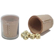 Dobbelbeker-set mini 5 cm. naturel leder