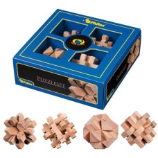 Puzzelset, 4 houten puzzels 21x21x7.5 cm